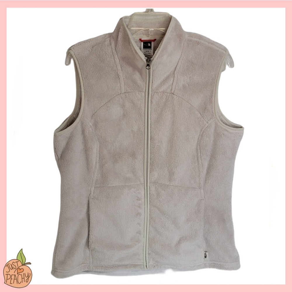 The North Face Osito Full Zip Faux Fur Soft Fleece Vest XL Ivory